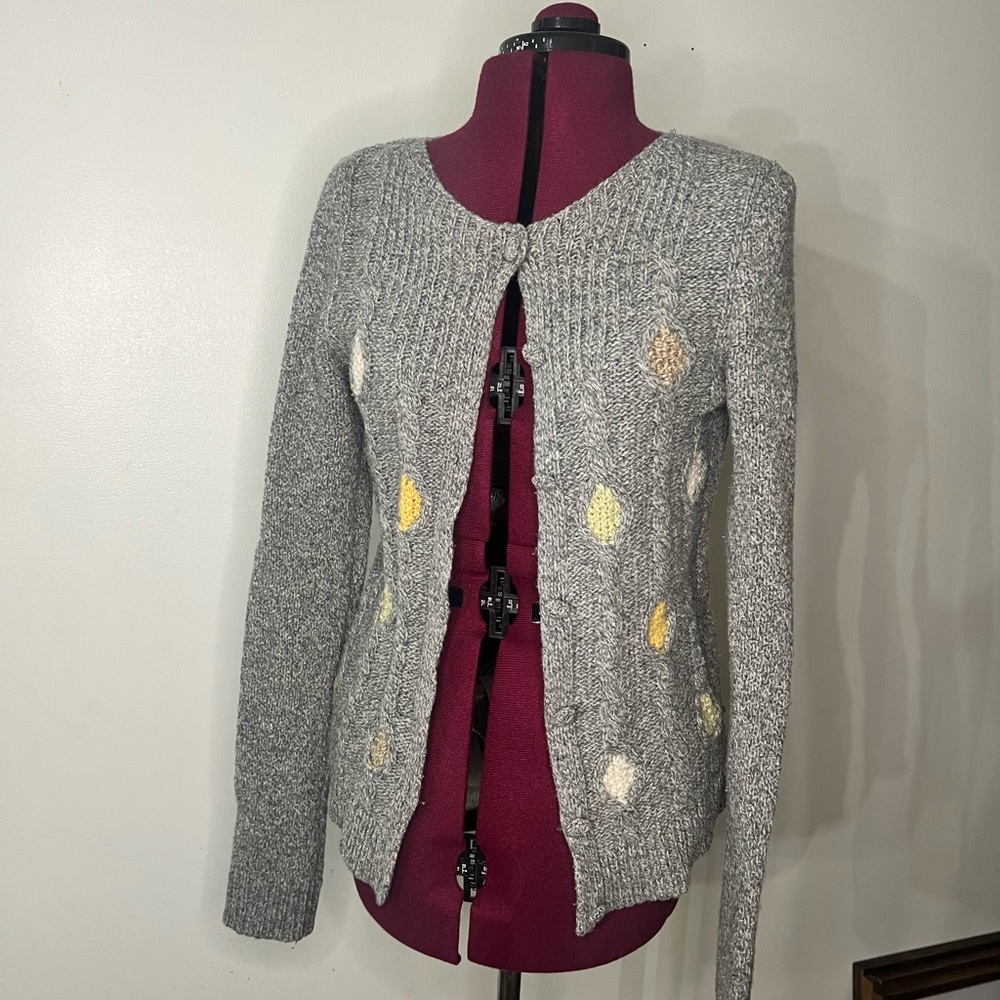 Charlie and Robin Anthropologie grey sweater- wool blend size small